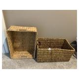 2 WOVEN BASKETS