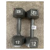 PAIR OF 12 LB. HAND WEIGHTS