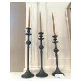 TRIO OF CANDLE STICKS