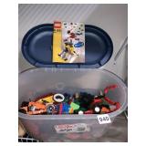 LEGOS IN STORAGE TUB