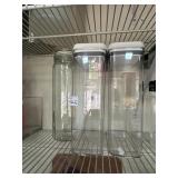 GLASS SPAGHETTI STORAGE AND LARGE PLASTIC FOOD