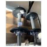 BARBELLS EACH WITH 2 - 2.5 LB. WEIGHTS