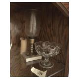MARBLE BASE CANDLESTICK, PEDESTAL DISH