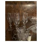 PEDESTAL GLASSES, GRAVY BOAT ETC.