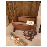 WOODEN TOY CRIB AND DOLL HOUSE FURNITURE