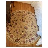 LARGE CIRCLE AREA RUG FLOWERS 4FT