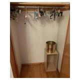 HANGERS, BRASS TRASH CAN, STAND