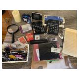 CALCULATOR PENS MAGNIFIER ETC.