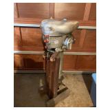 VINTAGE BOAT MOTOR W/ STAND