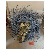 WREATH AND GOLD BOW