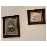 2 FRAMED PAINTINGS SEE UP CLOSE OF SIGNATURE