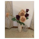 ROUNDED VASE AND LENOX WITH FLOWERS