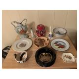 CANDLE, DOUBLE HANDLE URNS, PLATE