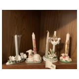 VARIOUS RELIGIOUS CANDLE HOLDERS
