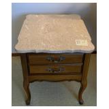 MARBLE TOP SIDE TABLES 1 EXTRA DEEP DRAWER