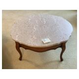 MARBLE TOP COFFEE TABLE MATCHES LOT 3 EXCELLENT