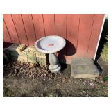 BIRD BATH AND BRICKS