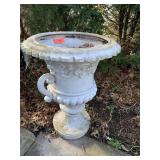 WHITE PLANTER LARGE AND FAUX WOOD PLANTER