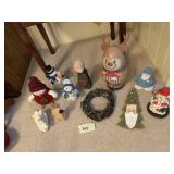 SNOWMEN FIGURINES AND VARIOUS OTHER CHRISTMAS