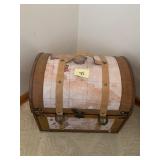 WOODEN DECORATIVE BOX WITH CARRY HANDLE