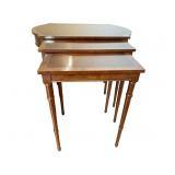 NESTING TABLES CURVED SIDES ENGLISH PROVINCIAL