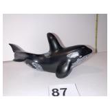 STONE CARVED WHALE 5.25" L X 2.5" H NO VISIBLE