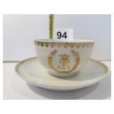 SEVRES 1846 CUP/SAUCERS SET