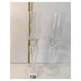 CANDLE HOLDERS UNUSUAL BUBBLE CENTER 9.75" H