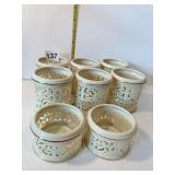 LENOX CANDLE HOLDERS (6) 3" H (2) 1.5" H