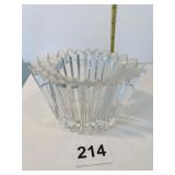 GLASS CANDLE HOLDER 3 3/4" X 4 1/4" D