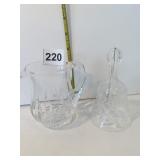 CUT GLASS CREAMER 3.25" H & 4.25" H CUT GLASS