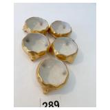 FOOTED SALTS 5 GOLD FINISH