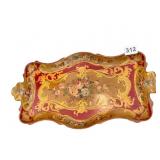 HAND PAINTED JAPAN TRAY ALCOHOL PROOF 16" X 8.5"