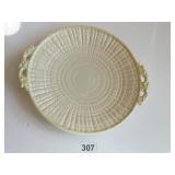DOUBLE HANDLE BELLEEK SERVING TRAY 11" W X 9.5"