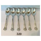TIFFANY ENGLISH KING PATTERN 5.5" TEASPOONS 6