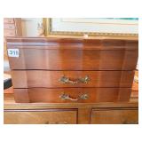 2 DRAWER LIFT TOP SILVERWARE CASE 17" W X 12" X