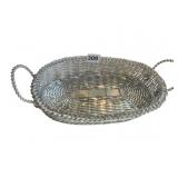 WOVEN WIRE DOUBLE HANDLE BASKET 12" X 7"