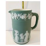 WEDGWOOD GREEN JASPER PITCHER 5" H X 4" W/ HANDLE