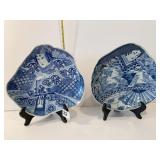 RARE EDO IMARI PLATES 9ï¿½ MALE AND FEMALE FIGURES