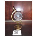 CRYSTAL GLOBE ON SPHERE 4" H