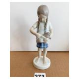 ROYAL COPENHAGEN - GIRL W/ KITTEN - 6.5" H - 1179