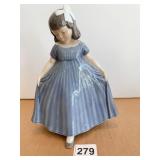 ROYAL COPENHAGEN 8" H - GIRL W/ BLUE DRESS