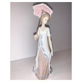 LLADRO VIENNESE WOMAN W/ PARASOL 11" H - B18N
