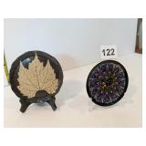 3.5" COLORFUL PAINTED COASTER & POTTERY LEAF