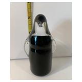 3.5" H WALKING PENGUIN GLASS FIGURE BLACK CENTER