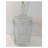 THREE VASE BISCUIT JAR - 6" H W/ 3 FACE FIGURAL