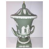 WEDGWOOD JASPER WARE TWIN HANDLE PEDESTAL URN
