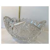 BRILLANT CUT GLASS BOWL 9.25" W X 4" H