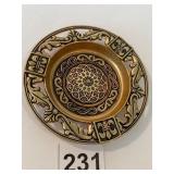 SPAIN GOLD TONE ASHTRAY 3.5" D