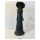 CLAY CATRINA DAY OF THE DEAD STATUE W/ WIDE BRIM